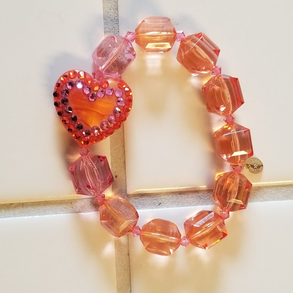 Tarina Tarantino Lucite & Heart bracelet